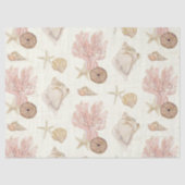 ビーチシーライフコーラルスターフィッシュシーシェルズウォーター色 薄葉紙 (正面)