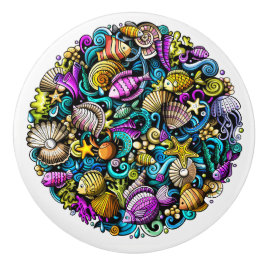 ビーチシーライフ1引出しノブ セラミックノブ