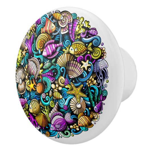 ビーチシーライフ1引出しノブ セラミックノブ (右)