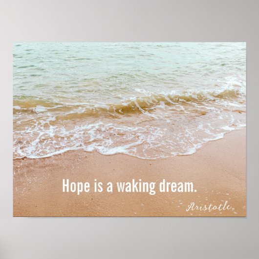 ビーチシーンとアリストテレス引用文 ポスター (正面)