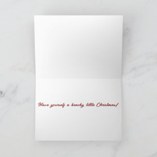 ビーチシーンとサンタハット折り畳みクリスマスカード カード