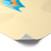 ビーチシーンと傘、ヤシの木とビーチボール ポスター (角)