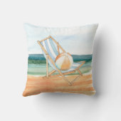 ビーチシーンの水カラー クッション (裏面)