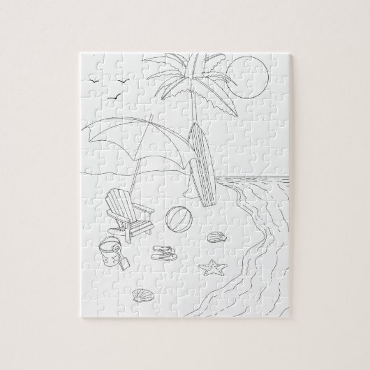 ビーチシーンアダルトカラーリングパズル ジグソーパズル (縦)
