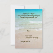 ビーチシーンウェディング RSVP  垂直  ゲスト数 招待状 (正面)