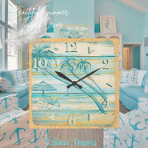 ビーチシーンウォールクロック