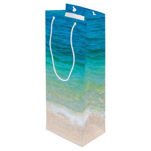 ビーチシーンクリスマスシーズングリーティング ワインギフトバッグ (裏面アングル)