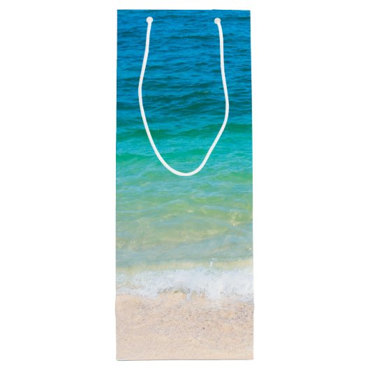 ビーチシーンクリスマスシーズングリーティング ワインギフトバッグ (裏面)