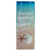 ビーチシーンクリスマスシーズングリーティング ワインギフトバッグ (正面)