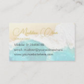 ビーチシーンコースタルトラベルスタイリッシュ金ゴールド 名刺 (裏面)