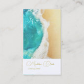 ビーチシーンコースタルトラベルスタイリッシュ金ゴールド 名刺 (正面)