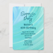 ビーチシーンサプライズカスタムパーティー年齢招待状 招待状 (正面)