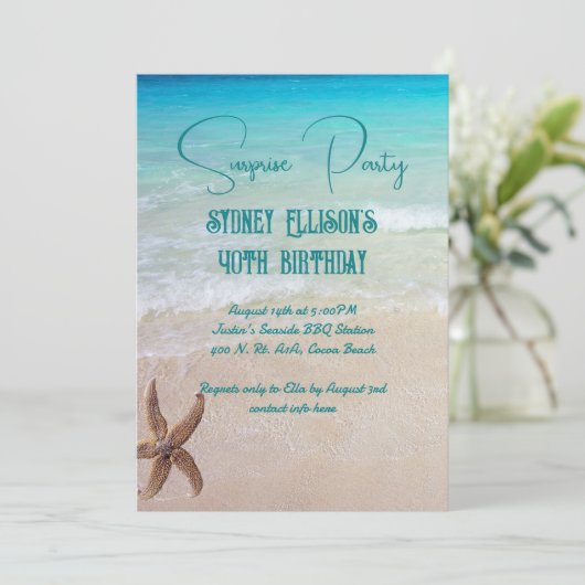 ビーチシーンサプライズパーティーカスタム時代 招待状 (スタンド正面)