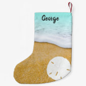 ビーチシーンサンドドルダブルクリスマスストッキング スモールクリスマスストッキング (裏面)