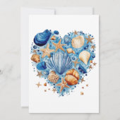 ビーチシーンスターフィッシュブランチ&バブリー 招待状 (裏面)