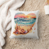 ビーチシーンハートフリーマインドソ食べ物を与えワール クッション (ブランケット)
