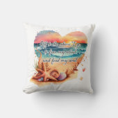 ビーチシーンハートフリーマインドソ食べ物を与えワール クッション (正面)