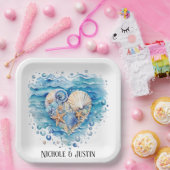 ビーチシーンヒトデ結婚ィッシュ ペーパープレート (パーティー)