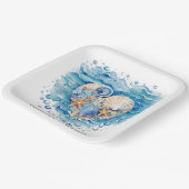 ビーチシーンヒトデ結婚ィッシュ ペーパープレート (傾斜あり)