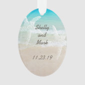 ビーチシーンヒトデ結婚式の引き出物 オーナメント (正面)
