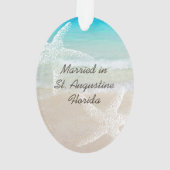 ビーチシーンヒトデ結婚式の引き出物 オーナメント (裏面)