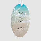 ビーチシーンヒトデ結婚式の引き出物 オーナメント (正面)