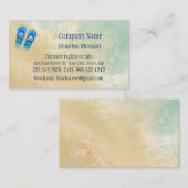 ビーチシーンフリップフロップおもしろいサマーバケーションアートブシ 名刺 (正面/裏面)