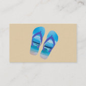 ビーチシーンフリップフロップおもしろいサマーバケーションアート 名刺 (裏面)
