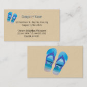 ビーチシーンフリップフロップおもしろいサマーバケーションアート 名刺 (正面/裏面)