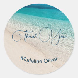 ビーチシーンブルーサンドモダンサンキュー ラウンドシール