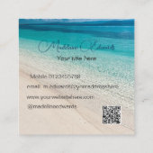 ビーチシーンブルーモダンコースト スクエア名刺 (裏面)