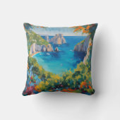 ビーチシーンヨーロッカラフルプコースタルアート クッション (裏面)