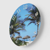 ビーチシーンラウンドウォールクロック ラージ壁時計 (傾斜)