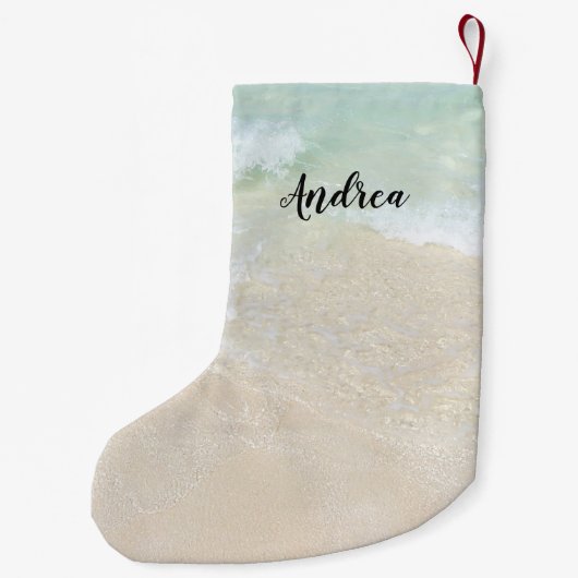 ビーチシーン名テンプレートクリスマスストッキング スモールクリスマスストッキング (裏面)