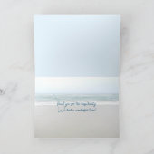 ビーチシーン折り曲げカスタムサンキューカード 招待状 (内部)