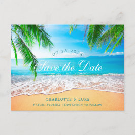 ビーチシーン日付の保存 案内ポストカード