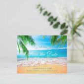 ビーチシーン日付の保存 案内ポストカード (スタンド正面)