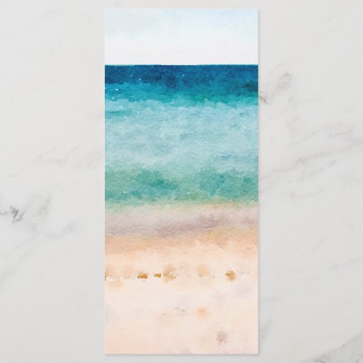 ビーチシーン熱帯結婚式パーティーメニュー メニュー (裏面)