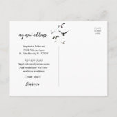 ビーチシーン私の幸せな場所に移動する新しいアドレス 案内ポストカード (裏面)