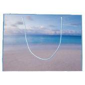 ビーチシーン紙結婚の歓迎バッグ ラージペーパーバッグ (裏面)