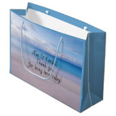 ビーチシーン紙結婚の歓迎バッグ ラージペーパーバッグ (正面アングル)