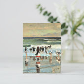 ビーチシーン素晴らし、アートヴィンテージ絵画ズ。 ポストカード (スタンド正面)