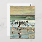 ビーチシーン素晴らし、アートヴィンテージ絵画ズ。 ポストカード (正面/裏面)