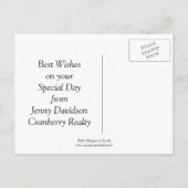 ビーチシーン誕生日はがき ポストカード (裏面)