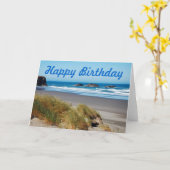 ビーチシーン誕生日グリーティングカード カード (黄色い花)