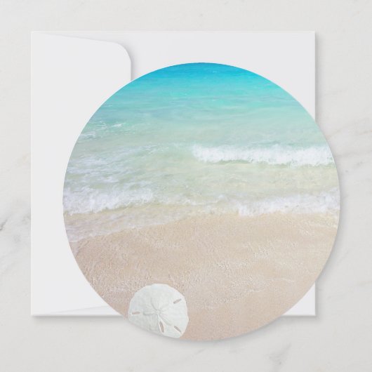 ビーチシーン10代のガールバースデーパーティーへの招待 招待状 (裏面)