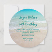 ビーチシーン10代のガールバースデーパーティーへの招待 招待状 (正面)