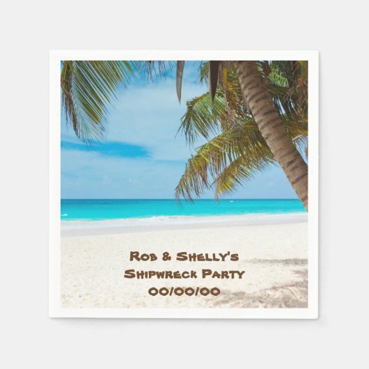 ビーチシーン1 スタンダードカクテルナプキン (正面)