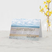 ビーチシーン85th誕生日カードと3D文字 カード (黄色い花)