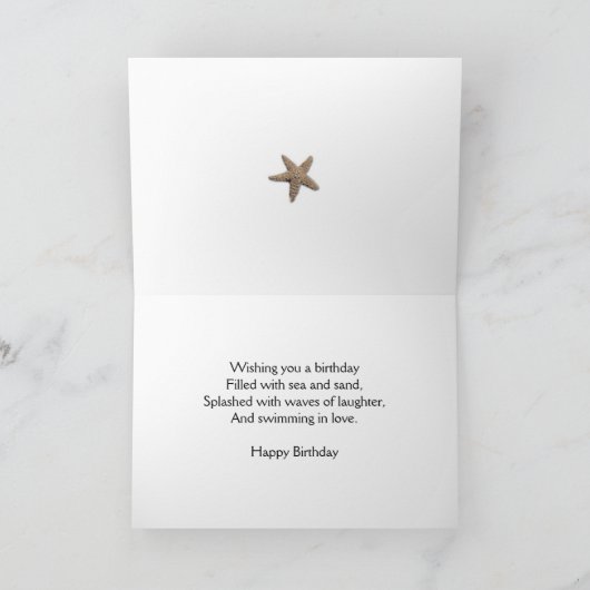 ビーチシーン95th誕生日カードと3D文字 カード (内部)